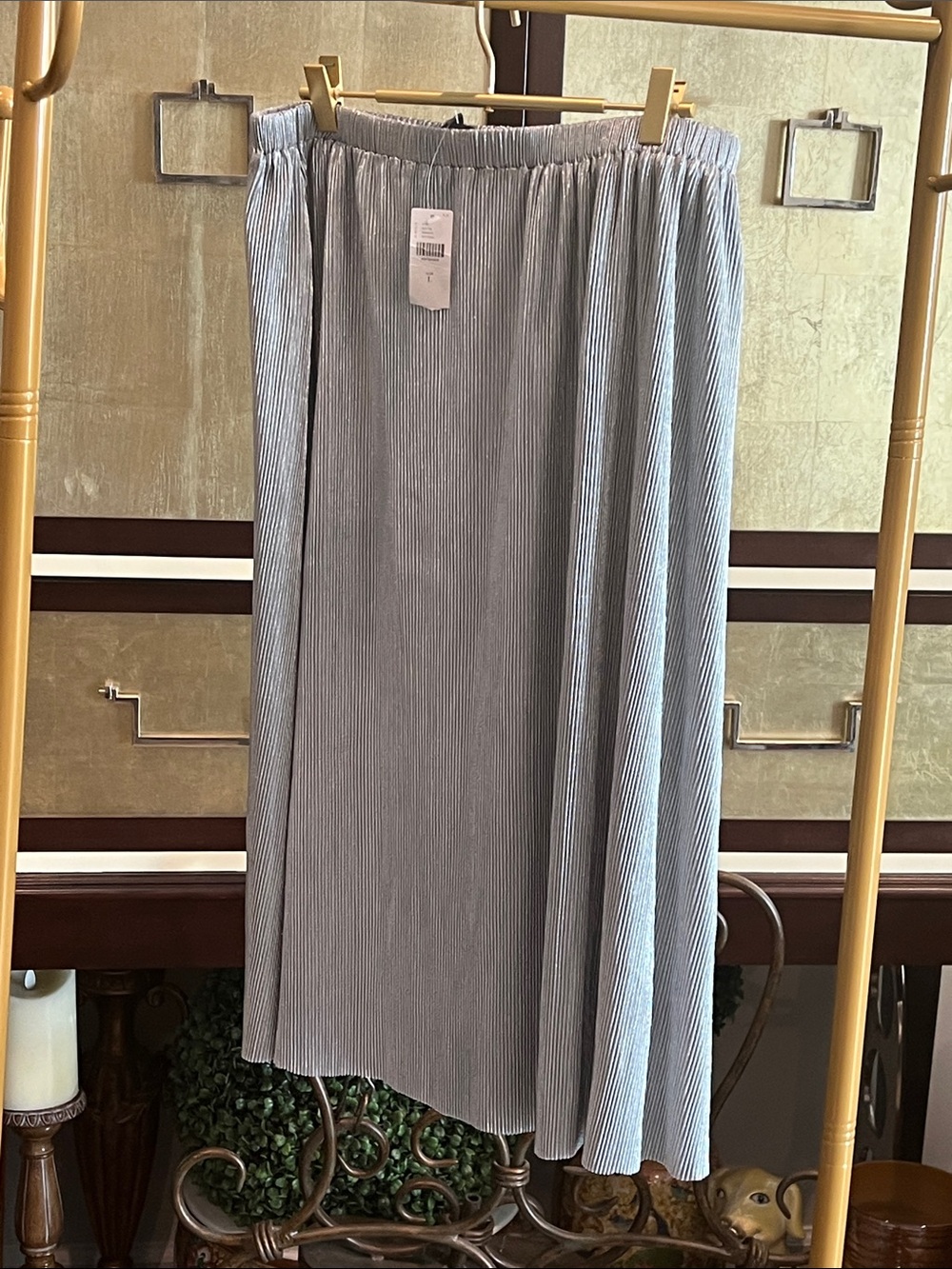 Anthropologie Light Blue Pleated Midi Skirt